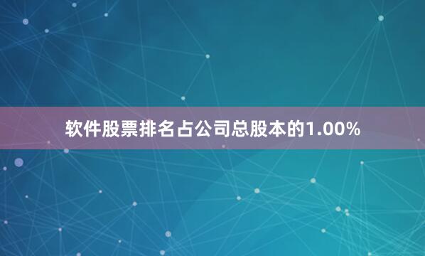 软件股票排名占公司总股本的1.00%